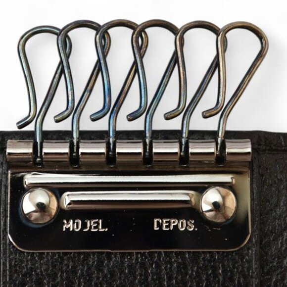 Gucci Outlet Key Case Key Holder 6-stacks Pigskin Sherry Line Black 033 - Picture 7 of 9